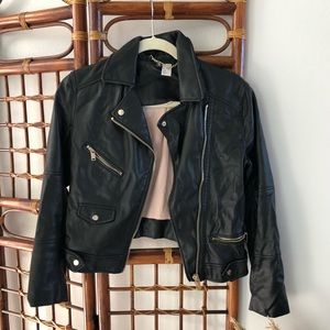 Cropped H&M Leather Moto Jacket